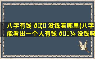 八字有钱 🦊 没钱看哪里(八字能看出一个人有钱 🌼 没钱吗)
